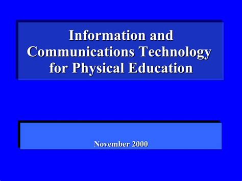 need and importance of ict in physical education ppt|0011 ICT In Physical Education .